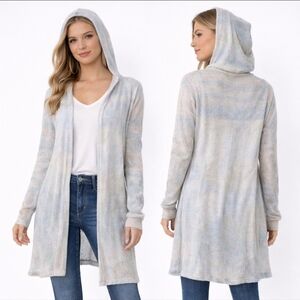 See You Monday LA Hooded Long Cardigan Cozy Lounge Duster S